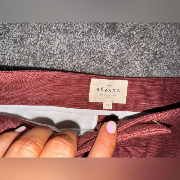 Sezane Matheo Trousers Rosewood - Size 4 - Picture 8 of 11